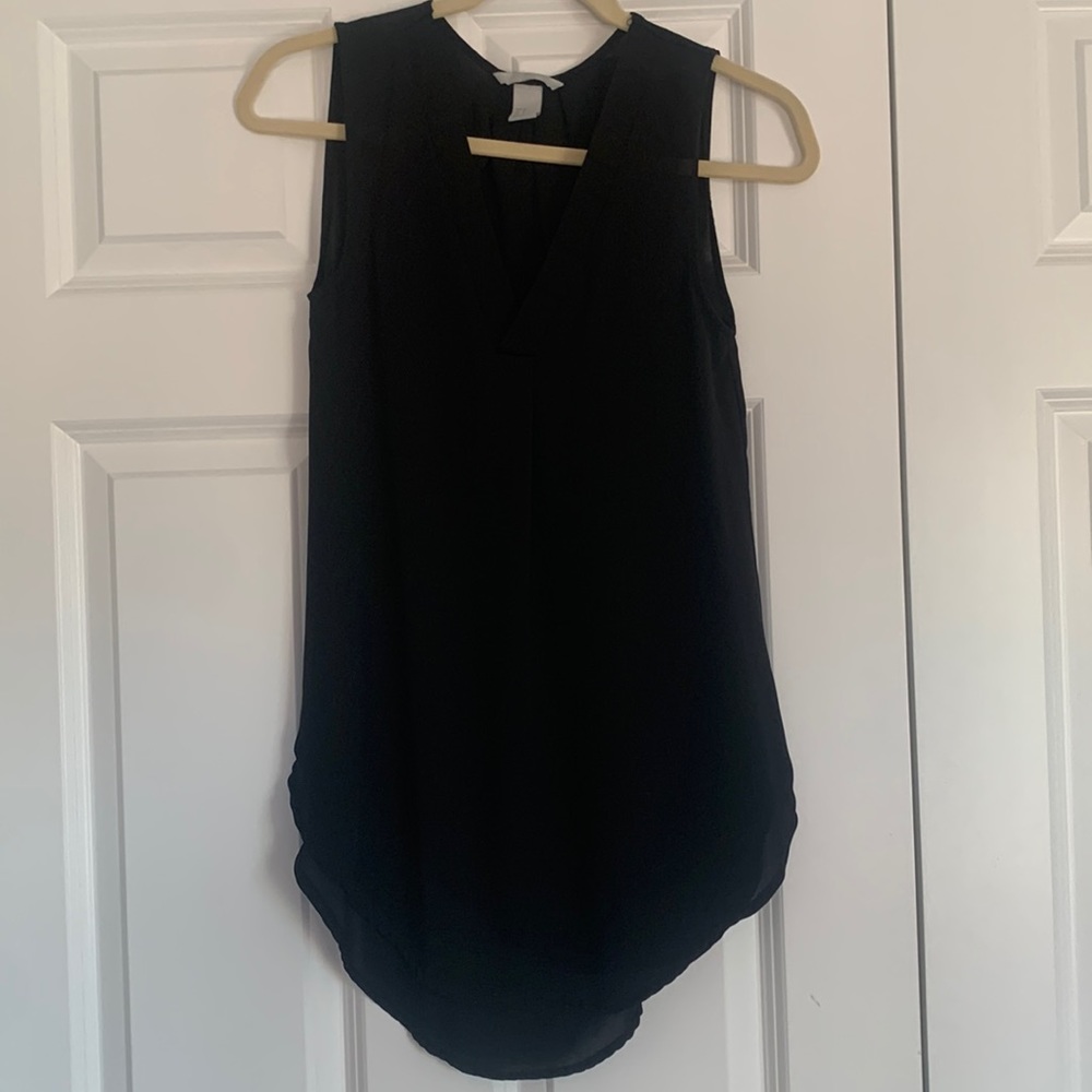 H&M high low black blouse